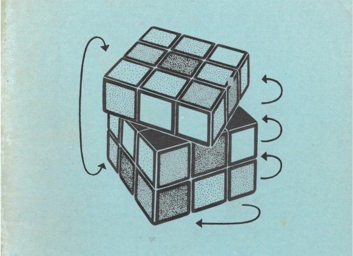 An excerpt of the linked notes, with a diagram of a Rubik's Cube on the, left labeled with e.g. nine copies of the letter U on the upper face.